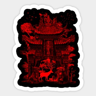 Japanese red temple gate Sticker